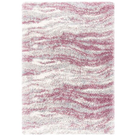 Safavieh 4 x 6 ft. Contemporary 800 Fontana Shag Rectangle Area Rug in Pink & Grey FNT875U-4